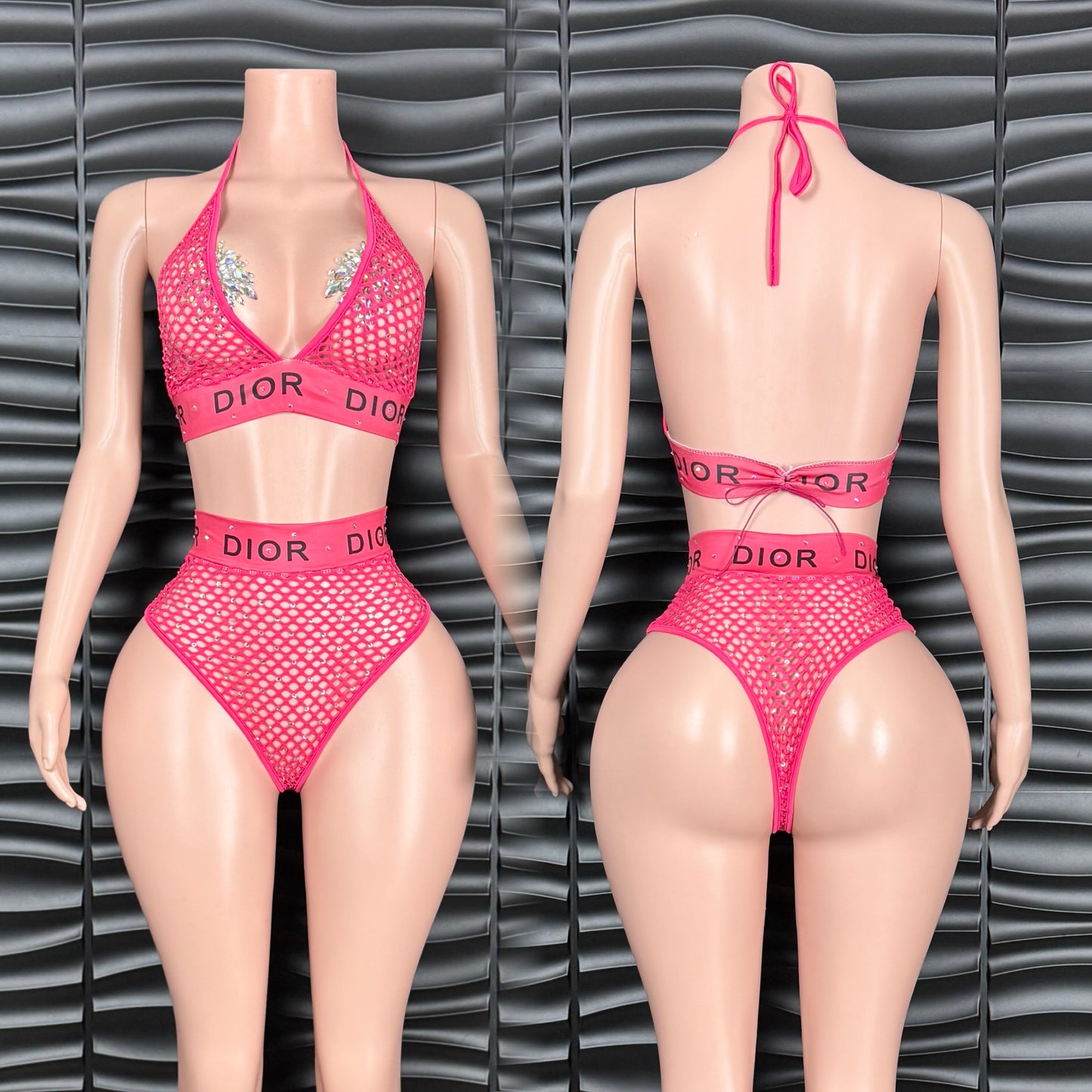 High-waist Mesh bikini