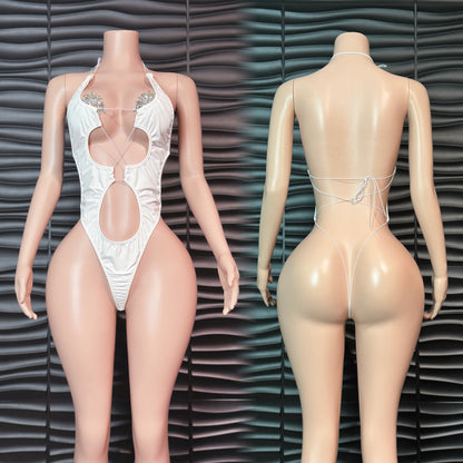 Leather 1pc bikini