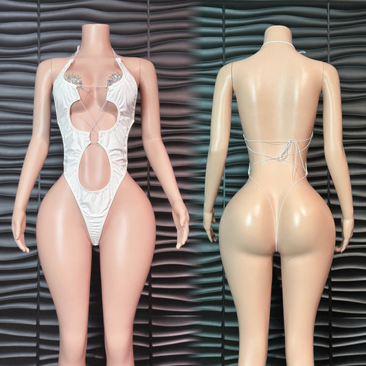 Leather 1pc bikini