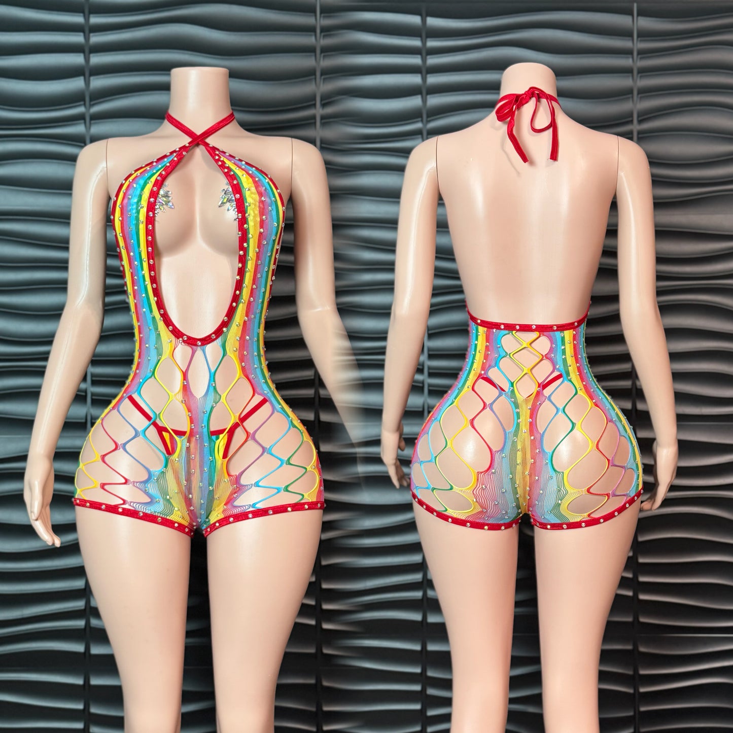 Rainbow busdown Romper